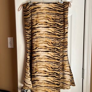 Tiger strip midi skirt